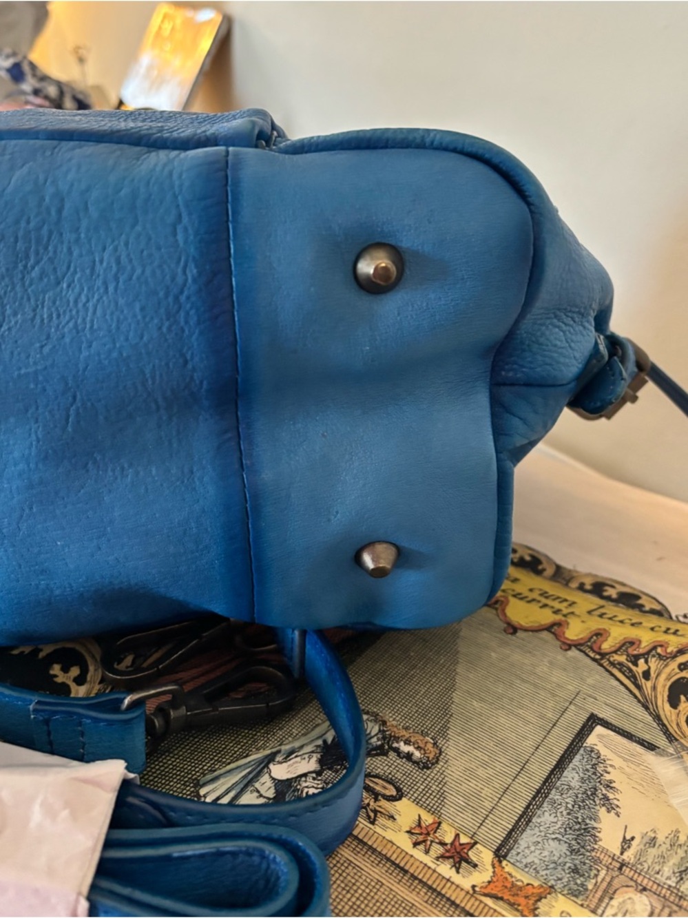 We The Free Baby Emerson Tote Bag - Aqua Blue  - NWT- Free People - Picture 9 of 12